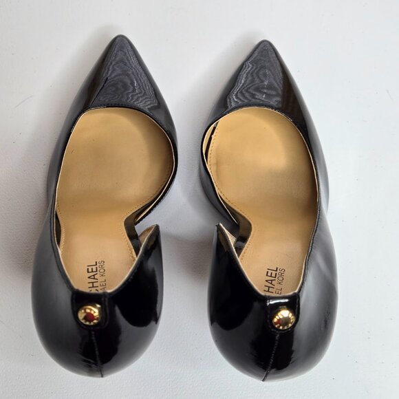 Michael Kors Black Patent Leather Nathalie Flex 4" Pump Pointy Toe Shoe Sz 8.5 - Picture 5 of 12